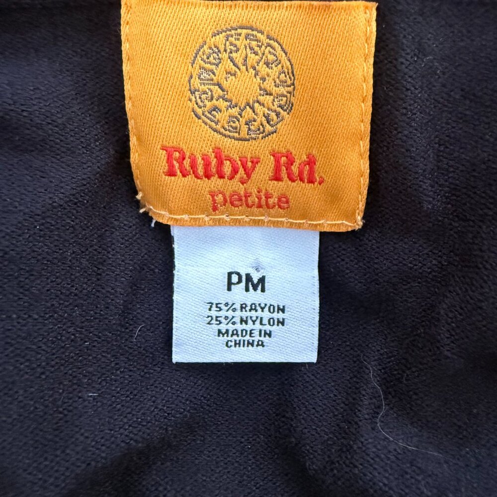 Ruby Rd. Petite Embellished Knit Top | Black | PM - Picture 8 of 9